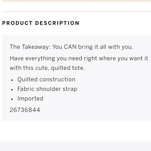 New Victoria's Secret Quilted Tote Bag - Picture 5 of 8